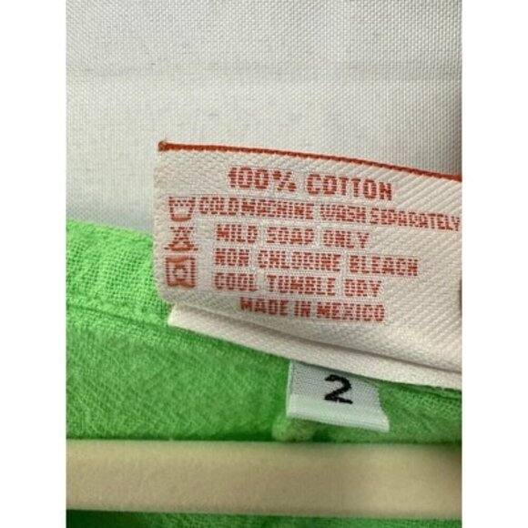 Oh My Gauze! Womens Green Sleeveless V-Neck Top Size 2 Cotton - Picture 4 of 5